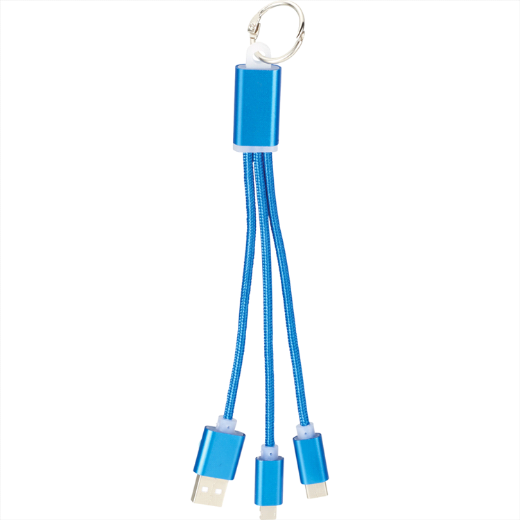 Picture of Metal 3-in-1 Charging Cable with Key ring