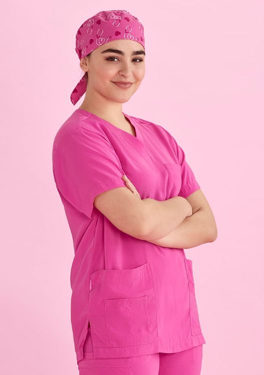 Picture of Unisex Pink Printed Scrub Cap